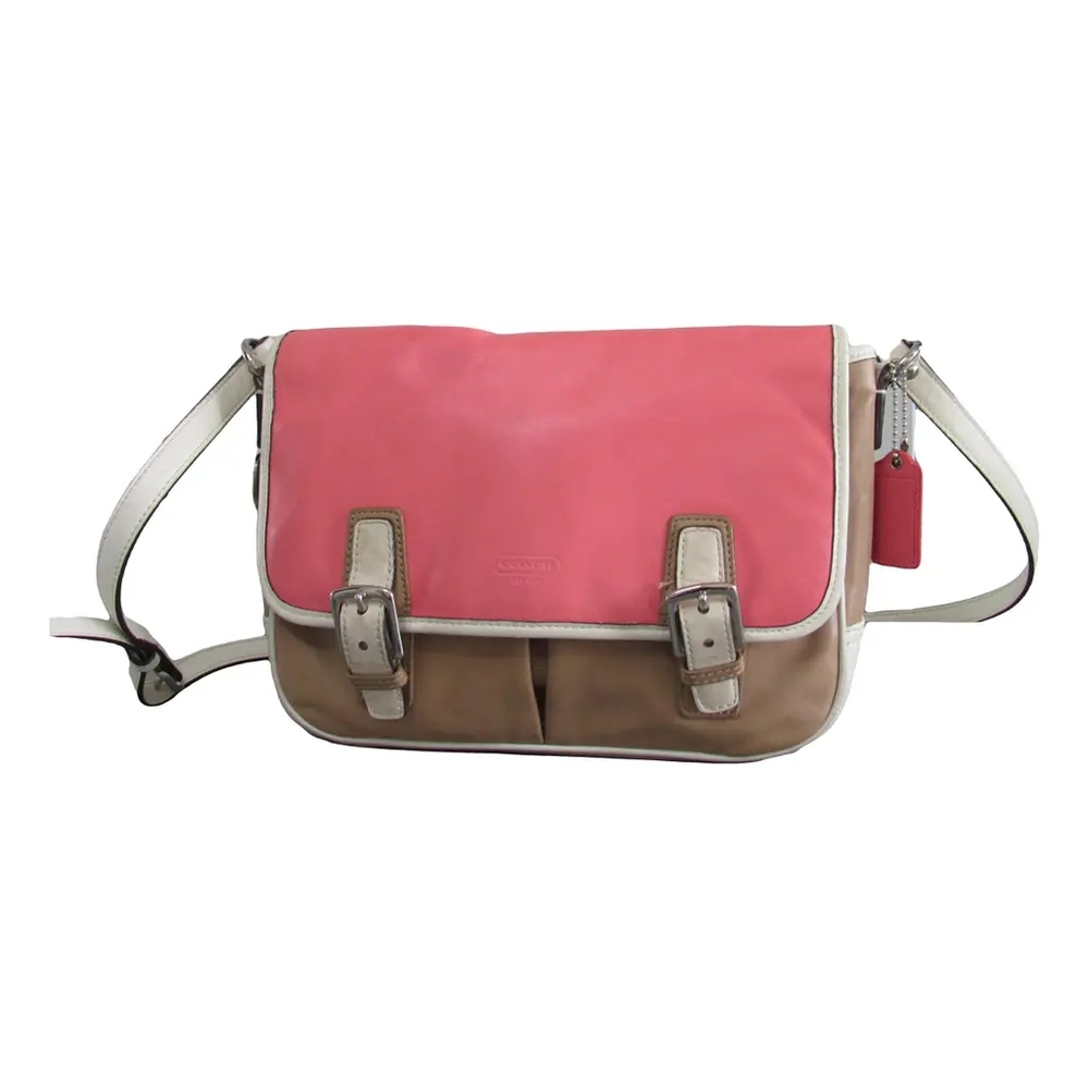 Coach Leather Colour Block Salmon/Tan/Ivory Crossbody Satchel Bagl
